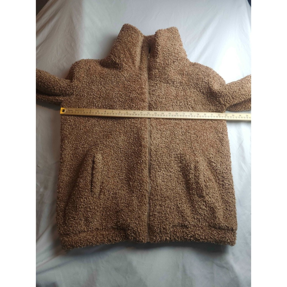 Dudley Stephens Fleece Jacket Womens Large Brown Teddy Sherpa Full Zip Mock Neck - Picture 3 of 8